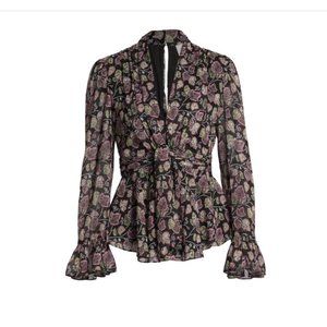 CINQ À SEPT Marlow V-Neck Top - Size Medium